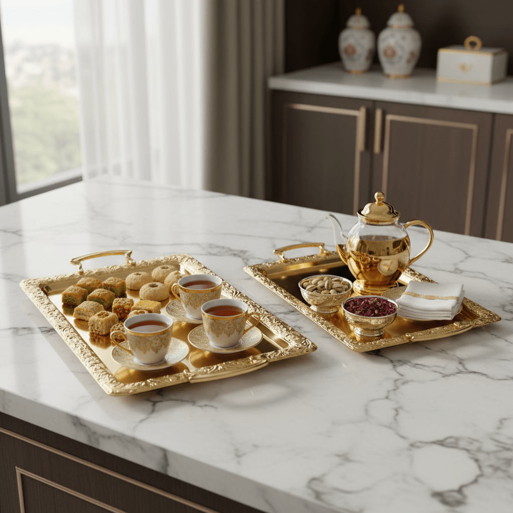 Filsco 2-Piece Gold Stainless Steel Rectangular Serving Tray Set | 36×26cm & 40×28cm | - Al Kabayel Discount CentreFilsco 2-Piece Gold Stainless Steel Rectangular Serving Tray Set | 36×26cm & 40×28cm |Serving TraysFILSCOAl Kabayel Discount Centre