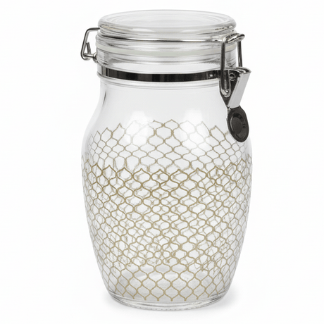 Finili Premium Airtight Acrylic Clip - Lock Storage Canister – Transparent Body with Elegant Golden Design, 14 × 22 cm - Al Kabayel Discount CentreFinili Premium Airtight Acrylic Clip - Lock Storage Canister – Transparent Body with Elegant Golden Design, 14 × 22 cmJars & Food SaversFINILIAl Kabayel Discount Centre