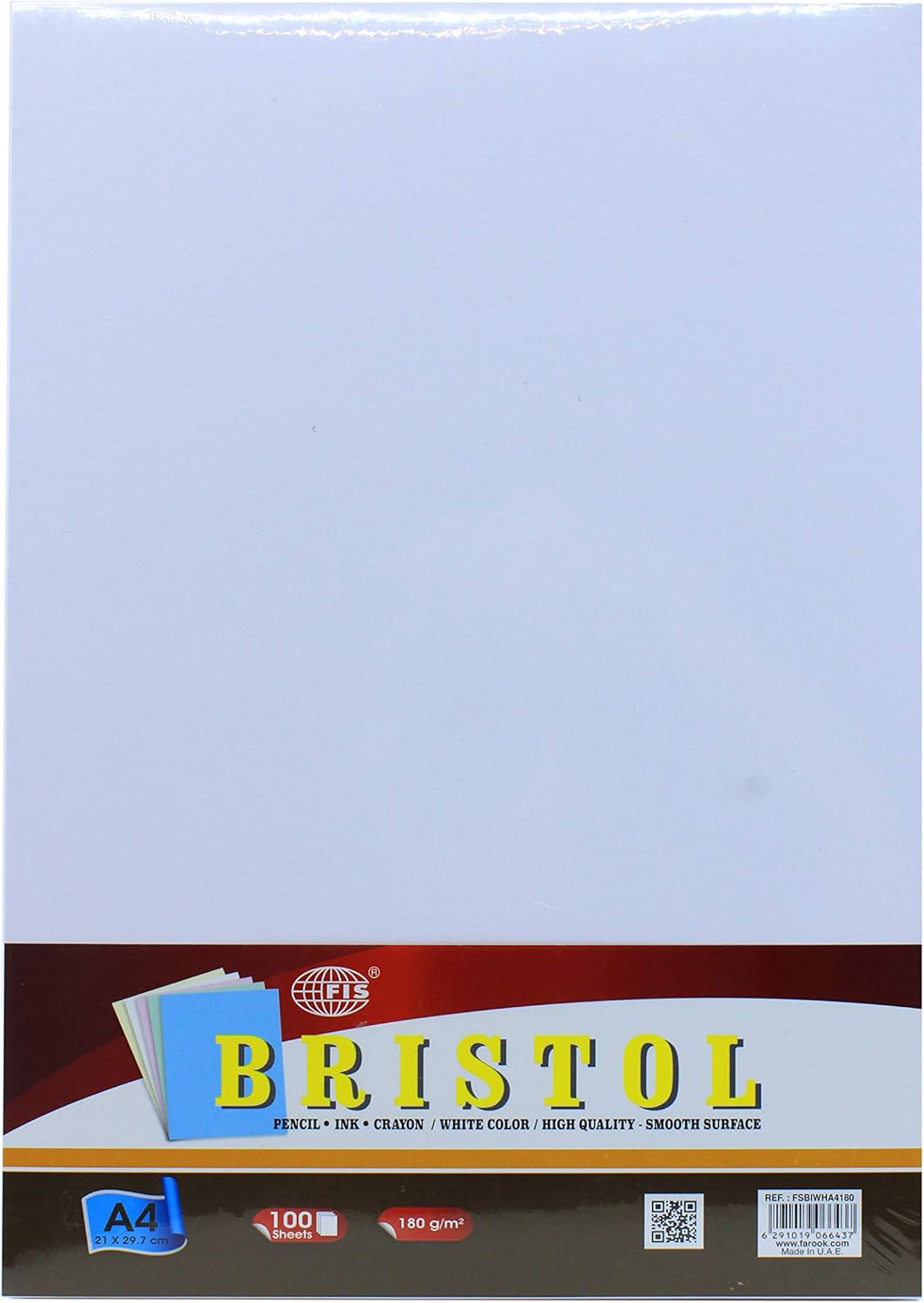 FIS Bristol Sheet– White | A4 | 180 GSM | 100 Sheets - Al Kabayel Discount CentreFIS Bristol Sheet– White | A4 | 180 GSM | 100 SheetsCanvas Boards & SheetsFISAl Kabayel Discount Centre