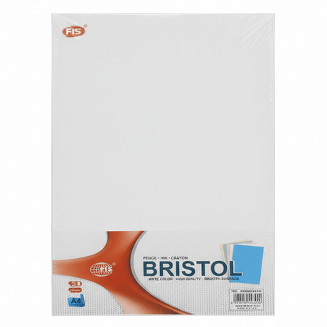 FIS Bristol White Paper A4 – 50 Sheets | Smooth Surface for Pencil, Ink & Crayon - Al Kabayel Discount CentreFIS Bristol White Paper A4 – 50 Sheets | Smooth Surface for Pencil, Ink & CrayonCanvas Boards & SheetsFISAl Kabayel Discount Centre