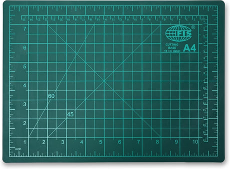 FIS Cutting Mat A4 (210x297mm)– Self - Healing Cutting Base with Grid, Angle & Ruler Lines | Green | FSCUA4N - Al Kabayel Discount CentreFIS Cutting Mat A4 (210x297mm)– Self - Healing Cutting Base with Grid, Angle & Ruler Lines | Green | FSCUA4NDesk Accessories & OrganizersFISAl Kabayel Discount Centre