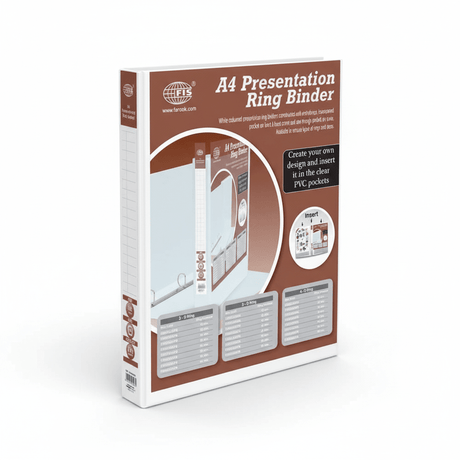 FIS FSBD225DPB A4 Presentation Ring Binder – 2D Ring, 25mm, White (225 Sheet Capacity) - Al Kabayel Discount CentreFIS FSBD225DPB A4 Presentation Ring Binder – 2D Ring, 25mm, White (225 Sheet Capacity)Folders & BindersFISAl Kabayel Discount Centre