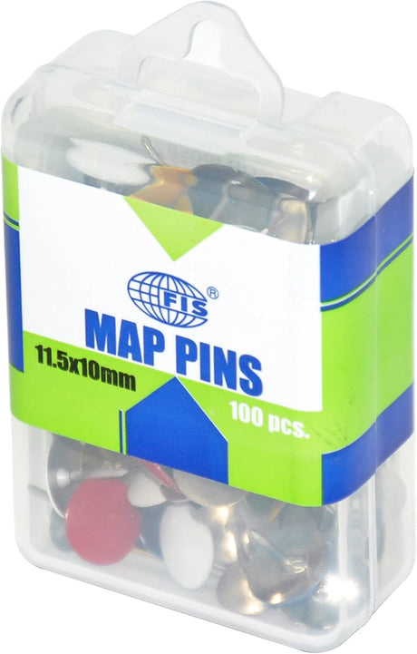 FIS FSDPJ9058 Color Thumb Tacks 100 - Pieces, 11.5 mm x10 mm Size - Al Kabayel Discount CentreFIS FSDPJ9058 Color Thumb Tacks 100 - Pieces, 11.5 mm x10 mm SizePaper Clips, Staples & FastenersFISAl Kabayel Discount Centre