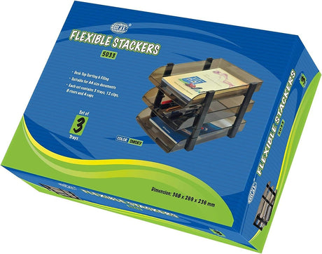FIS FSOT - 5033 Flexible Stacker File Tray – 3 - Tier, Smoky 38*25*22 cm - Al Kabayel Discount CentreFIS FSOT - 5033 Flexible Stacker File Tray – 3 - Tier, Smoky 38*25*22 cmDocument TraysFISAl Kabayel Discount Centre
