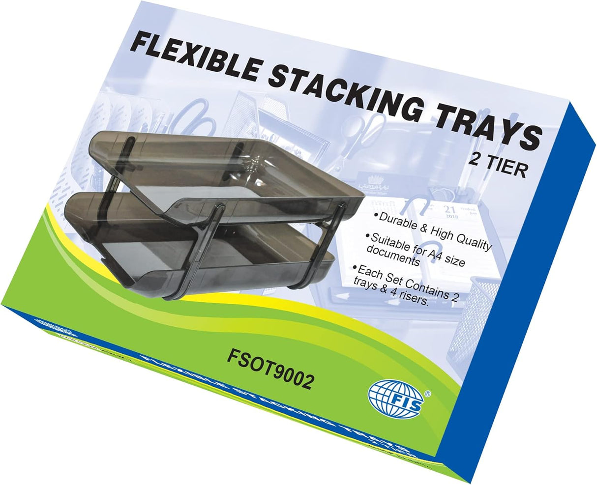 FIS FSOT9002 Flexible Stacking 2 - Tier Document Tray – Smoky - Al Kabayel Discount CentreFIS FSOT9002 Flexible Stacking 2 - Tier Document Tray – SmokyDocument TraysFISAl Kabayel Discount Centre