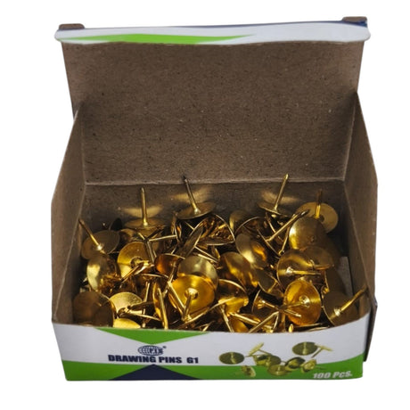 FIS G1 Thumb Tack, Flat Push Pins, Silver Thumb Tacks, 100Pcs, Push Pins, For Picture Photo Hanging, Wall Pins For Board Posters Bulletin Maps - 1Cm - Golden Color - Al Kabayel Discount CentreFIS G1 Thumb Tack, Flat Push Pins, Silver Thumb Tacks, 100Pcs, Push Pins, For Picture Photo Hanging, Wall Pins For Board Posters Bulletin Maps - 1Cm - Golden ColorPaper Clips, Staples & FastenersFISAl Kabayel Discount Centre