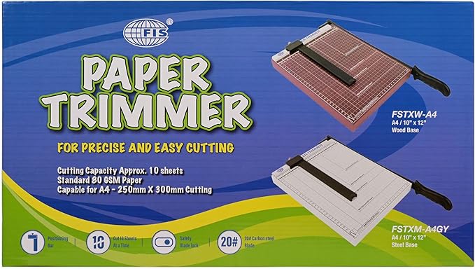 FIS Paper Trimmer, Wooden Board A4 Size, Capacity of 10 Sheets, Brown - Al Kabayel Discount CentreFIS Paper Trimmer, Wooden Board A4 Size, Capacity of 10 Sheets, BrownScissorsFISAl Kabayel Discount Centre
