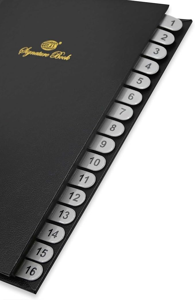 Fis Signature Book, Vinyl Material Cover, 16 Sheets (1 - 16), Black Color, 240 x 340 mm - FSCL1 - 16 - Al Kabayel Discount CentreFis Signature Book, Vinyl Material Cover, 16 Sheets (1 - 16), Black Color, 240 x 340 mm - FSCL1 - 16Notebooks & Writing PadsFISAl Kabayel Discount Centre