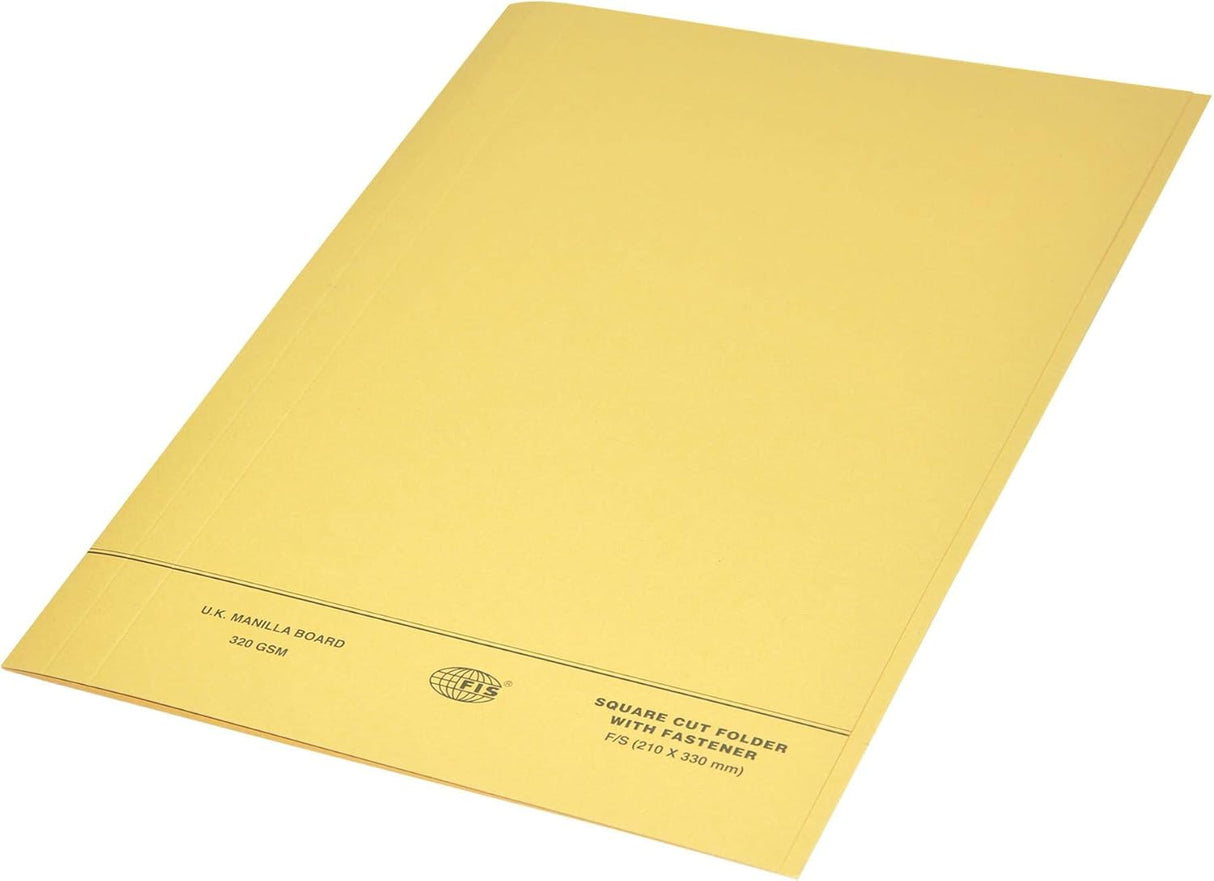 FIS Square Cut Folder with 8cm Fastener | Assorted | F/S Size | 320 GSM | Pack of 1 - Al Kabayel Discount CentreFIS Square Cut Folder with 8cm Fastener | Assorted | F/S Size | 320 GSM | Pack of 1Folders & BindersFISAl Kabayel Discount Centre