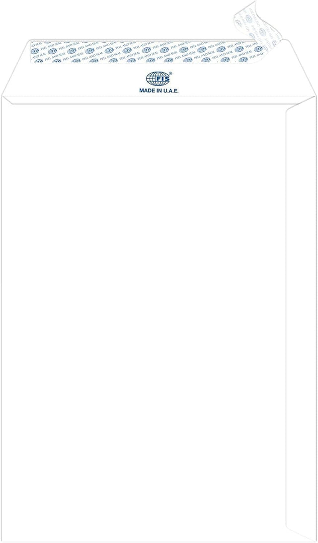 FIS White Peel & Seal Envelopes C4 324mm x 229mm – Pack of 50 (FSWE8027P50) - Al Kabayel Discount CentreFIS White Peel & Seal Envelopes C4 324mm x 229mm – Pack of 50 (FSWE8027P50)Envelopes & Mailing SuppliesFISAl Kabayel Discount Centre