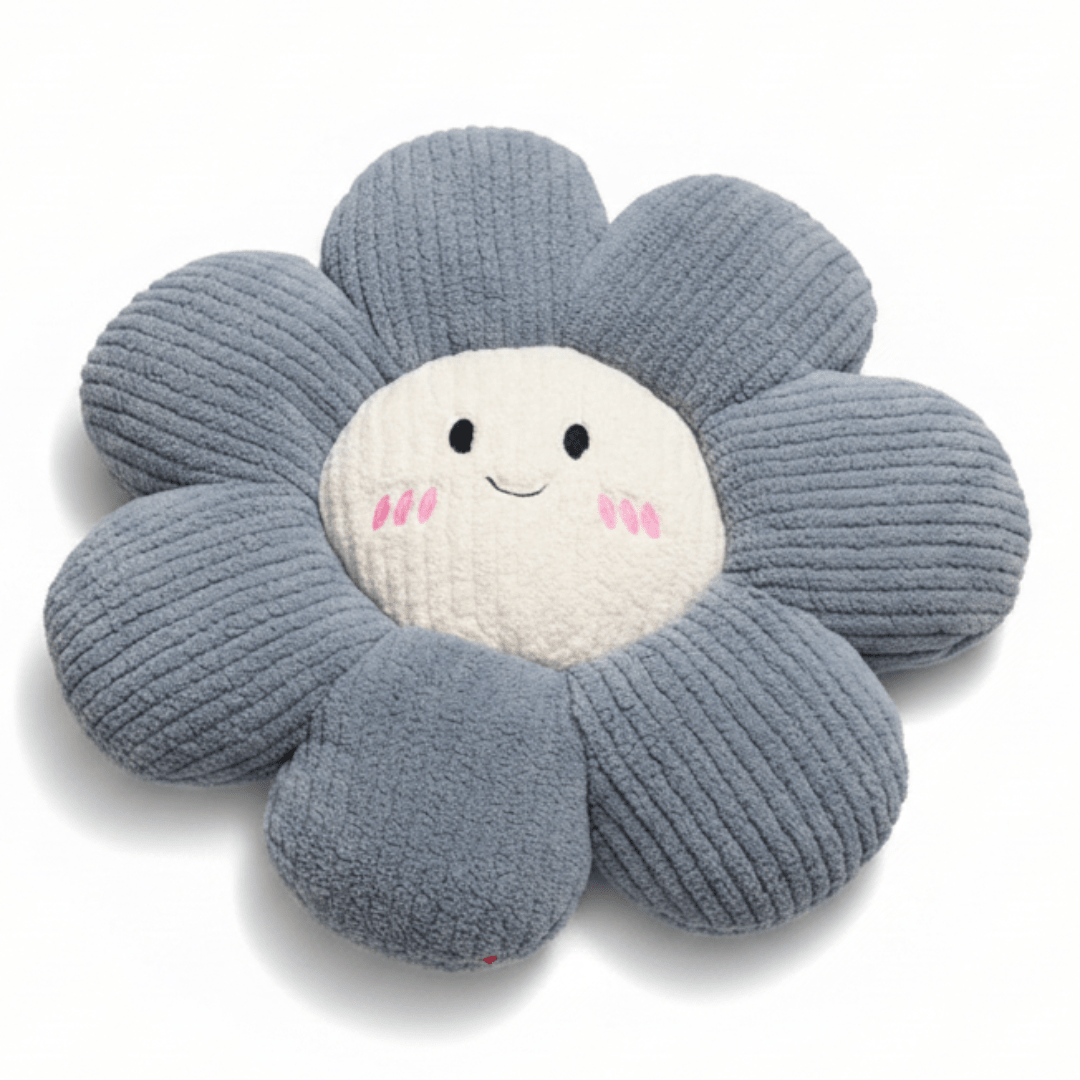 Flower Corduroy Smiley Face Cushion - 45×45cm - Grey / Sage Green / Purple - Al Kabayel Discount CentreFlower Corduroy Smiley Face Cushion - 45×45cm - Grey / Sage Green / PurpleFloor Pillows & CushionsAKDCAl Kabayel Discount Centre