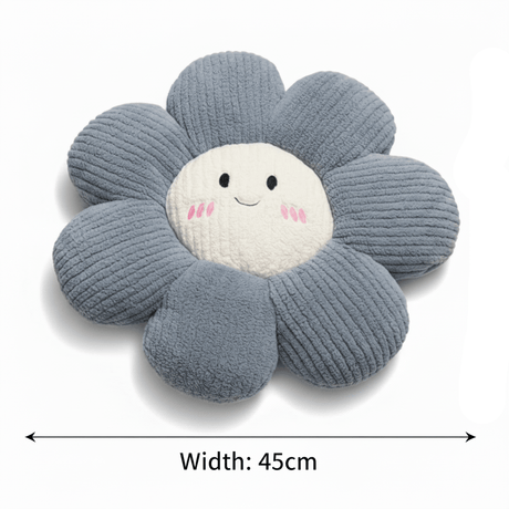 Flower Corduroy Smiley Face Cushion - 45×45cm - Grey / Sage Green / Purple - Al Kabayel Discount CentreFlower Corduroy Smiley Face Cushion - 45×45cm - Grey / Sage Green / PurpleFloor Pillows & CushionsAKDCAl Kabayel Discount Centre