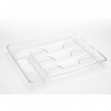 Follow Me Plastic Cutlery Organizer Tray Drawer Storage – 33×25×4cm - Transparent - Al Kabayel Discount CentreFollow Me Plastic Cutlery Organizer Tray Drawer Storage – 33×25×4cm - TransparentOrganizers & AccessoriesFOLLOW MEAl Kabayel Discount Centre