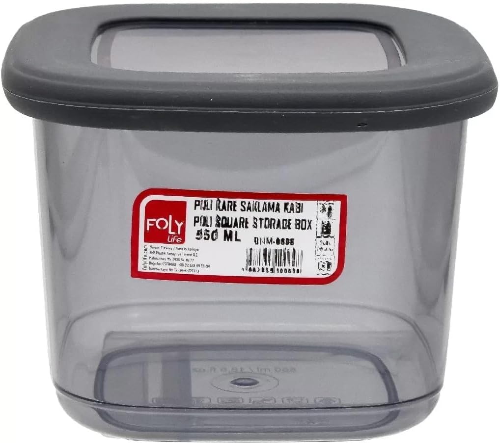 FOLY LIFE Square Food Storage Box 550ml Transparent Gray | Compact BPA Free Container - Al Kabayel Discount CentreFOLY LIFE Square Food Storage Box 550ml Transparent Gray | Compact BPA Free ContainerOrganizers & AccessoriesFOLY LIFEAl Kabayel Discount Centre