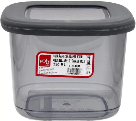 FOLY LIFE Square Food Storage Box 550ml Transparent Gray | Compact BPA Free Container - Al Kabayel Discount CentreFOLY LIFE Square Food Storage Box 550ml Transparent Gray | Compact BPA Free ContainerOrganizers & AccessoriesFOLY LIFEAl Kabayel Discount Centre
