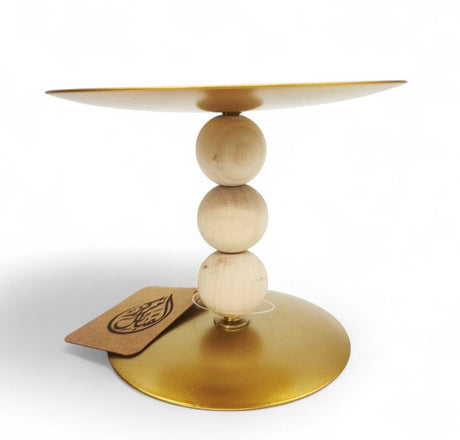 Footed Cake Tray Wooden Gold 15Cm - Al Kabayel Discount CentreFooted Cake Tray Wooden Gold 15CmHome Décor AccentsAKDCAl Kabayel Discount Centre