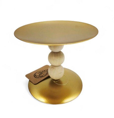 Footed Cake Tray Wooden Gold 15Cm - Al Kabayel Discount CentreFooted Cake Tray Wooden Gold 15CmHome Décor AccentsAKDCAl Kabayel Discount Centre