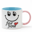 For You Smiley Ceramic Mug — 300ml | White & Pink Gift Mug with Blue Interior - Al Kabayel Discount CentreFor You Smiley Ceramic Mug — 300ml | White & Pink Gift Mug with Blue InteriorMugsAKDCAl Kabayel Discount Centre