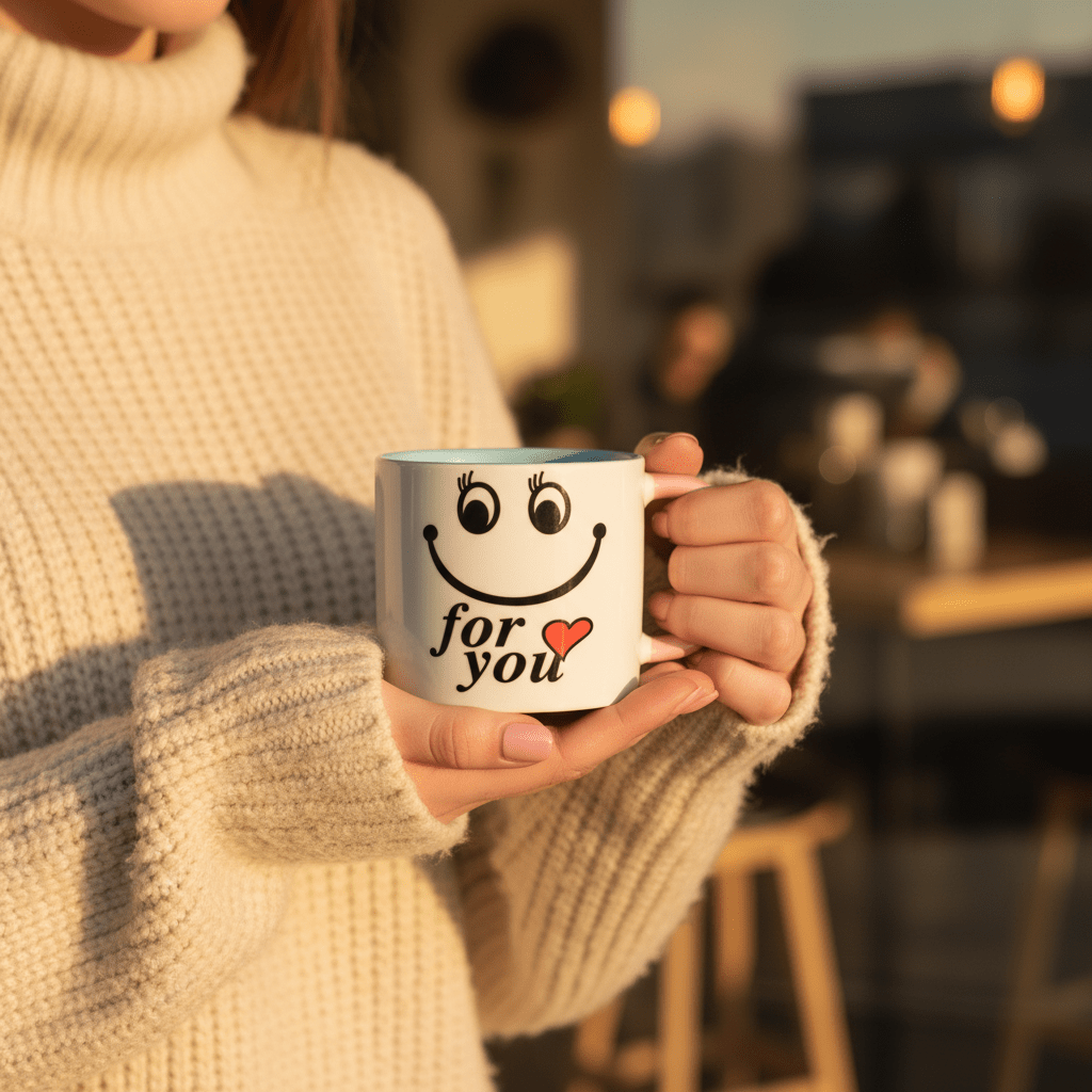 For You Smiley Ceramic Mug — 300ml | White & Pink Gift Mug with Blue Interior - Al Kabayel Discount CentreFor You Smiley Ceramic Mug — 300ml | White & Pink Gift Mug with Blue InteriorMugsAKDCAl Kabayel Discount Centre