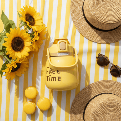 Free Time Edition Yellow Stainless Steel Vacuum Insulated Bottle with Durable Blue Handle 1000ml - Al Kabayel Discount CentreFree Time Edition Yellow Stainless Steel Vacuum Insulated Bottle with Durable Blue Handle 1000mlWater BottlesAKDCAl Kabayel Discount Centre
