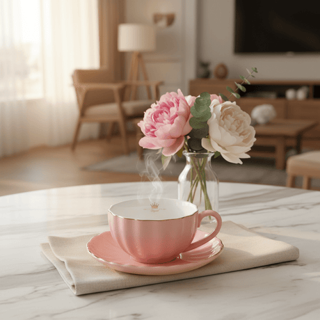 Fresh Life Pink Ceramic Cup & Saucer Set — 260ml | Blush Pink with Gold Rim - Al Kabayel Discount CentreFresh Life Pink Ceramic Cup & Saucer Set — 260ml | Blush Pink with Gold RimMugsFRESH LIFEAl Kabayel Discount Centre