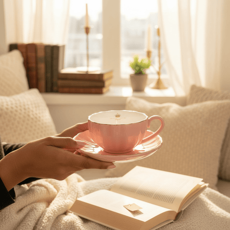 Fresh Life Pink Ceramic Cup & Saucer Set — 260ml | Blush Pink with Gold Rim - Al Kabayel Discount CentreFresh Life Pink Ceramic Cup & Saucer Set — 260ml | Blush Pink with Gold RimMugsFRESH LIFEAl Kabayel Discount Centre