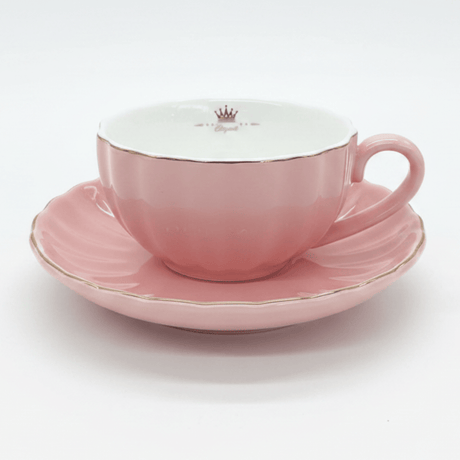 Fresh Life Pink Ceramic Cup & Saucer Set — 260ml | Blush Pink with Gold Rim - Al Kabayel Discount CentreFresh Life Pink Ceramic Cup & Saucer Set — 260ml | Blush Pink with Gold RimMugsFRESH LIFEAl Kabayel Discount Centre
