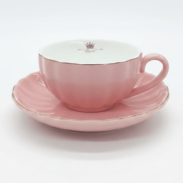 Fresh Life Pink Ceramic Cup & Saucer Set — 260ml | Blush Pink with Gold Rim - Al Kabayel Discount CentreFresh Life Pink Ceramic Cup & Saucer Set — 260ml | Blush Pink with Gold RimMugsFRESH LIFEAl Kabayel Discount Centre