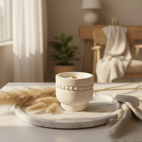 Fresh Touch Scented Candle — Elegant Cream Chalk Cup - Al Kabayel Discount CentreFresh Touch Scented Candle — Elegant Cream Chalk CupHome FragrancesFRESH TOUCHAl Kabayel Discount Centre