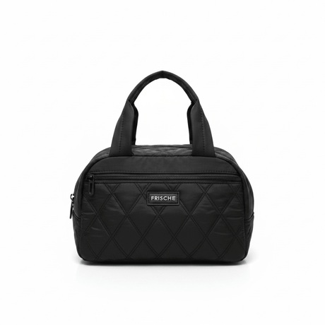 Frische Quilted Lunch Bag - 18×25cm - Light Grey / Pink / Black - Al Kabayel Discount CentreFrische Quilted Lunch Bag - 18×25cm - Light Grey / Pink / BlackLunch BagsFRISCHEAl Kabayel Discount Centre