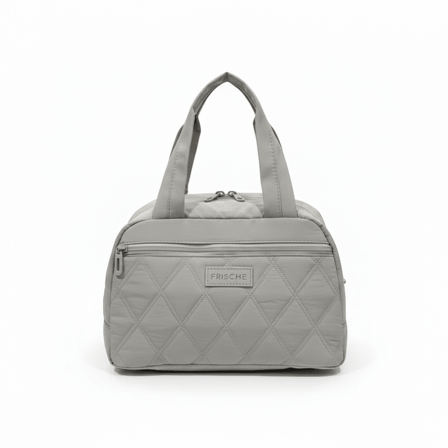 Frische Quilted Lunch Bag - 18×25cm - Light Grey / Pink / Black - Al Kabayel Discount CentreFrische Quilted Lunch Bag - 18×25cm - Light Grey / Pink / BlackLunch BagsFRISCHEAl Kabayel Discount Centre