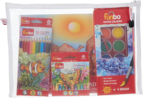 Funbo 12 Crayons Color Pack with A4 Sketchpad, Pencils and Correction Tape - Al Kabayel Discount CentreFunbo 12 Crayons Color Pack with A4 Sketchpad, Pencils and Correction TapeColor PencilsFUNBOAl Kabayel Discount Centre