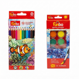 Funbo Art Starter Kit – 12 Water Colours + Brush & 12 Colouring Pencils | Complete Creativity Set for Kids - Al Kabayel Discount CentreFunbo Art Starter Kit – 12 Water Colours + Brush & 12 Colouring Pencils | Complete Creativity Set for KidsPaintsFUNBOAl Kabayel Discount Centre