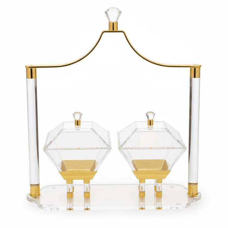 Fursan 2 - Piece Acrylic Candy Box Set with Holder 40 cm Modern Transparent Storage for Sweets - Al Kabayel Discount CentreFursan 2 - Piece Acrylic Candy Box Set with Holder 40 cm Modern Transparent Storage for SweetsServing TraysFURSANAl Kabayel Discount Centre
