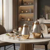 Fursan 2 - Piece Vacuum Flask Set – 0.7L & 1.0L Matte Silver with Gold Finish Thermal Coffee & Tea Flask - Al Kabayel Discount CentreFursan 2 - Piece Vacuum Flask Set – 0.7L & 1.0L Matte Silver with Gold Finish Thermal Coffee & Tea FlaskThermosFURSANAl Kabayel Discount Centre