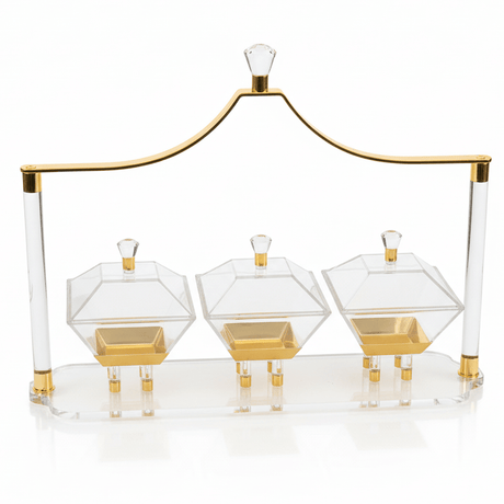 Fursan 3 - Piece Acrylic Candy Box Set with Holder 40 cm Stylish Organizer for Dry Fruits & Snacks - Al Kabayel Discount CentreFursan 3 - Piece Acrylic Candy Box Set with Holder 40 cm Stylish Organizer for Dry Fruits & SnacksServing TraysFURSANAl Kabayel Discount Centre