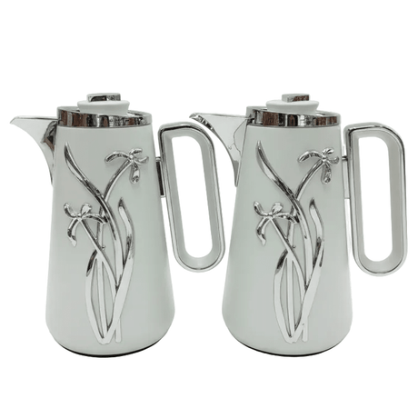 Fursan Classic 2 - Piece Vacuum Flask Set 1+1L White with Silver Finish - Al Kabayel Discount CentreFursan Classic 2 - Piece Vacuum Flask Set 1+1L White with Silver FinishThermosFURSANAl Kabayel Discount Centre