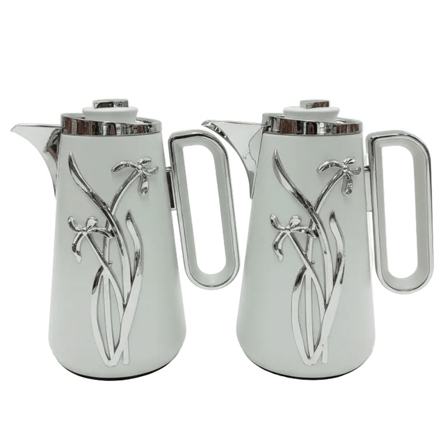 Fursan Classic 2 - Piece Vacuum Flask Set 1+1L White with Silver Finish - Al Kabayel Discount CentreFursan Classic 2 - Piece Vacuum Flask Set 1+1L White with Silver FinishThermosFURSANAl Kabayel Discount Centre