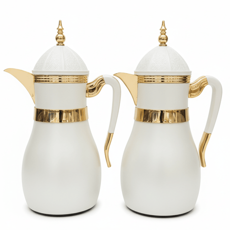 Fursan Elegant Gold Series 2 - Piece Vacuum Flask Set (1 Liter Each) – Premium Gold Finish with White Accents, Superior Heat Retention and Stylish Serving Design - Al Kabayel Discount CentreFursan Elegant Gold Series 2 - Piece Vacuum Flask Set (1 Liter Each) – Premium Gold Finish with White Accents, Superior Heat Retention and Stylish Serving DesignFURSANAl Kabayel Discount Centre