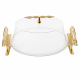 Fursan Elegant Round Acrylic Serving Tray with Lid – Clear Covered Serving Platter for Sweets & Snacks 26×16 cm - Al Kabayel Discount CentreFursan Elegant Round Acrylic Serving Tray with Lid – Clear Covered Serving Platter for Sweets & Snacks 26×16 cmServing TraysFURSANAl Kabayel Discount Centre