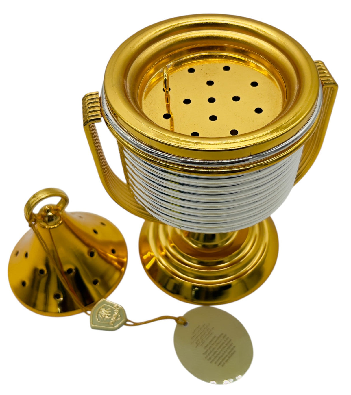 Fursan Glass and Metal Incense Burner 23cm*10.5cm, Gold/Silver - AF22B - Al Kabayel Discount CentreFursan Glass and Metal Incense Burner 23cm*10.5cm, Gold/Silver - AF22BHome Décor AccentsFURSANAl Kabayel Discount Centre