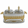 Fursan Luxury 2 - Piece Glass Candy Pot Set with Gold & Silver Metal Holder and Decorative Lids – Elegant Serving Jars for Chocolates Nuts and Dry Fruits 25×16 cm - Al Kabayel Discount CentreFursan Luxury 2 - Piece Glass Candy Pot Set with Gold & Silver Metal Holder and Decorative Lids – Elegant Serving Jars for Chocolates Nuts and Dry Fruits 25×16 cmJars & Food SaversFURSANAl Kabayel Discount Centre