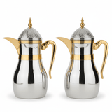 Fursan Luxury Insulated Vacuum Flask Duo Set (2 × 1 Liter) – Elegant Silver Body with Gold Detailing, Durable Construction for Home, Office & Events - Al Kabayel Discount CentreFursan Luxury Insulated Vacuum Flask Duo Set (2 × 1 Liter) – Elegant Silver Body with Gold Detailing, Durable Construction for Home, Office & EventsFURSANAl Kabayel Discount Centre