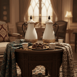 Fursan Luxury Vacuum Flask Set – 2 Pieces, 1 Litre Each, Matt White with Gold & Dark Wood Accent - Al Kabayel Discount CentreFursan Luxury Vacuum Flask Set – 2 Pieces, 1 Litre Each, Matt White with Gold & Dark Wood AccentThermosFURSANAl Kabayel Discount Centre