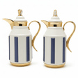 Fursan Premium 2 - Piece Vacuum Flask Set 1+1L White & Gold with Blue Accent Model 1 - Al Kabayel Discount CentreFursan Premium 2 - Piece Vacuum Flask Set 1+1L White & Gold with Blue Accent Model 1ThermosFURSANAl Kabayel Discount Centre