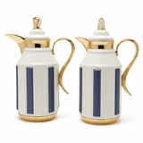 Fursan Premium 2 - Piece Vacuum Flask Set 1+1L White & Gold with Blue Accent Model 1 - Al Kabayel Discount CentreFursan Premium 2 - Piece Vacuum Flask Set 1+1L White & Gold with Blue Accent Model 1ThermosFURSANAl Kabayel Discount Centre