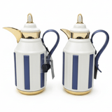 Fursan Premium 2 - Piece Vacuum Flask Set 1+1L White & Gold with Blue Accent Model 2 - Al Kabayel Discount CentreFursan Premium 2 - Piece Vacuum Flask Set 1+1L White & Gold with Blue Accent Model 2ThermosFURSANAl Kabayel Discount Centre
