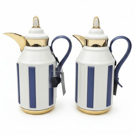Fursan Premium 2 - Piece Vacuum Flask Set 1+1L White & Gold with Blue Accent Model 2 - Al Kabayel Discount CentreFursan Premium 2 - Piece Vacuum Flask Set 1+1L White & Gold with Blue Accent Model 2ThermosFURSANAl Kabayel Discount Centre