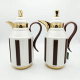 Fursan Premium 2 - Piece Vacuum Flask Set 1+1L White & Gold with Brown Accent Model 2 - Al Kabayel Discount CentreFursan Premium 2 - Piece Vacuum Flask Set 1+1L White & Gold with Brown Accent Model 2ThermosFURSANAl Kabayel Discount Centre