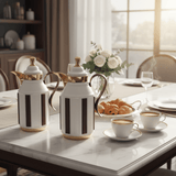 Fursan Premium 2 - Piece Vacuum Flask Set 1+1L White & Gold with Brown Accent Model 2 - Al Kabayel Discount CentreFursan Premium 2 - Piece Vacuum Flask Set 1+1L White & Gold with Brown Accent Model 2ThermosFURSANAl Kabayel Discount Centre